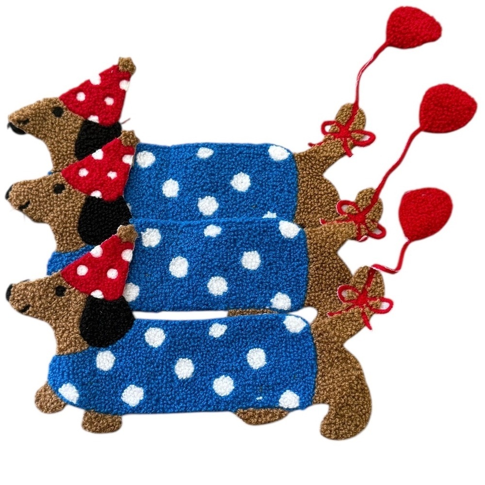 3 Large Colorful Dachshund Dog Sew On Patches